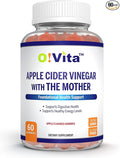 Apple Cider Vinegar Gummies with The Mother, Gluten Free, Vegan, Made with Pomagranate, Beet Root, and Vitamin B12 for Energy - 60 Non-GMO Apple Flavored Gummies, up to 2-Month Supply