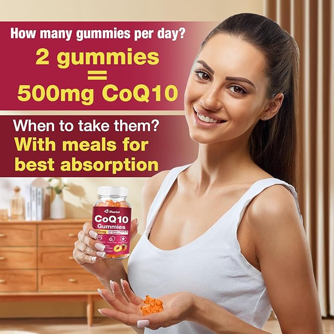 2 Pack CoQ10 Gummies - 500mg per Serving with Omega-3 (EPA & DHA), B3 & Zinc - Supports Immunity & Energy - Delicious Orange Flavor - Non-GMO, Gluten-Free - 120 Count