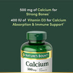 Nature's Bounty Calcium Plus 400 IU Vitamin D3, Immune Support & Bone Health, 300 Tablets (Pack of 2)
