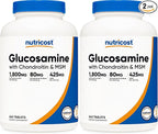 Nutricost Glucosamine 1800mg with Chondroitin & MSM, 240 Tablets, 120 Servings - Non-GMO, Gluten Free (Pack of 2)