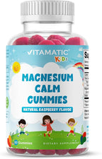 Vitamatic Kids Magnesium Calm Gummies - 60 Vegan Count - Great Tasting - Promote Healthy, Muscle, Bone, & Energy Support