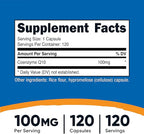 Nutricost CoQ10 100mg, 120 Vegetarian Capsules, 120 Servings - High Absorption, Vegetarian, Non-GMO, Coenzyme Q10 (Pack of 2)