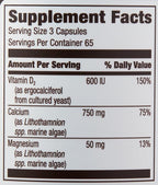 Amazon Elements Calcium Complex, 750mg, Vegan, With Vitamin D₂ and Magnesium, 195 Capsules