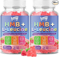 2 Pack HMB and L-Leucine 3000mg with Calcium Gummies - Muscle Support & Recovery for Adults & Elderly, Vegan, Non-GMO, Gluten Free, 120 Gummies