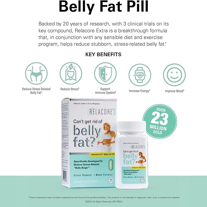 Extra Maximum Strength - Cortisol Supplements for Women - Reduce Cortisol Related Belly Fat - Stress Relief Supplement - Calm Mind - Improved Mood, 90 Count