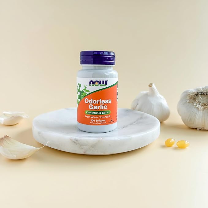 NOW Foods Supplements, Odorless Garlic (Allium sativum), Concentrated Extract, 100 Softgels