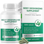 Chlorophyll Capsules Internal Deodorant Supplement, Natural Body Odor Control for Whole Body Freshness, Chlorophyll with Parsley & Mint for Breath, Gut & Digestive Support, Vegan, 120 Capsules