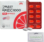 Individually Packaged Vitamin C+D for Korea Vitamin, K.O.R.E.A.E.U.N.D.A.N Vitamin C 1,000mg (60 Days Supply / 120 Tablets 72g)