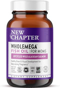 New Chapter Wholemega for Moms Fish Oil Supplement, Tiny Capsules, 2000mg per Serving, Prenatal DHA with Omega-3 + Vitamin D3 for Prenatal & Postnatal Support, 500mg Each - 180 Count