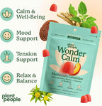 Plant People WonderCalm Mushroom Gummies - Natural Ashwagandha Supplement to Ease Stress & Boost Mood for Adults Without Sugar, Gluten or Artificial Colors, Vegan-Friendly, Peach Flavor, 60 Count