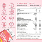 Collagen Peptides Gummies Sugar Free for Women & Men, 2500mg Multi Collagen Type I,II,III,V,X with 15000mcg Biotin & Vitamin C D K2 B12 A E, Hydrolyzed Protein for Hair Skin Nails, Bone, 60Cts