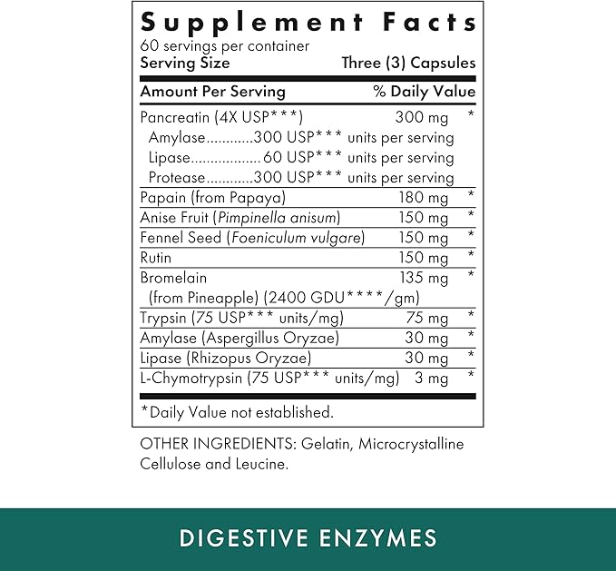 Michael's Health Naturopathic Programs Digestive Enzymes - 180 Capsules - Assists in Digesting Protein, Fats, Starch, Dairy & Carbohydrates - 60 Servings