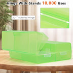 FYY Daily Pill Organizer,7 Compartments Portable Pill Case Travel Pill Organizer,[Folding Design] Large Pill Box for Purse Pocket to Hold Vitamins,Cod Liver Oil,Supplements and Medication-Clear Green