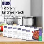 HMR Pasta Picks Entrée Pack, Pre-Packaged Lunch or Dinner to Support Weight Loss, Pack of 6 Ready to Eat Meals, 10-16 grams of Protein per Entrée, Low Calorie Food, 7-8 oz Servings per Meal