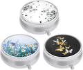 3 Pack Pill Box, Small Pill Case for Purse & Pocket, Cute Travel Medicine Organizer, Portable Medicine Container Holder to Hold Vitamins, Medication, Fish Oil & Supplement, Butterfly