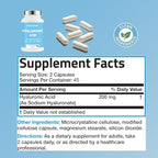 Hyaluronic Acid, Hyaluronic Acid Joint Supplements Capsules, Non-GMO and Gluten Free, 90 Capsules 200mg (1 PCS)
