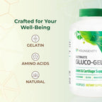 Youngevity Ultimate Gluco-Gel -for Tendons, Bones & Cartilage | Contains Glucosamine, Gelatin & Manganese | 240 Capsules | 1 Bottle