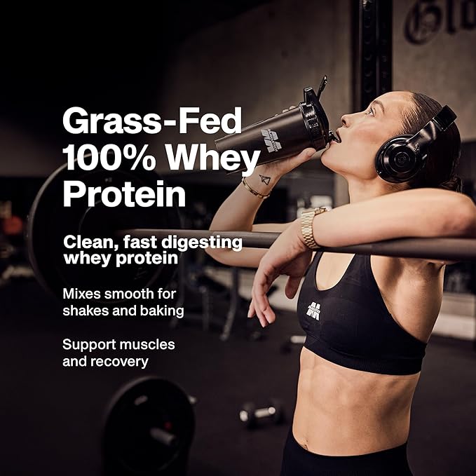 Muscletech Grass-Fed Whey Protein Powder (Deluxe Vanilla, 1.8LB) - Whey Protein Smoothie & Milk Shake Mix Supports Muscle Gain & Recovery - 20g of Whey Protein for Women & Men - Non-GMO & Gluten-Free