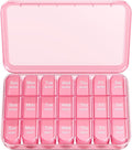 Daviky Pill Organizer 3X a Day, Weekly Pill Box 7 Day, Travel Pill Case with Large Containers, 3 Times Medcine Organizer for Vitamins, Medication, Supplements and Fish Oils (Pink)