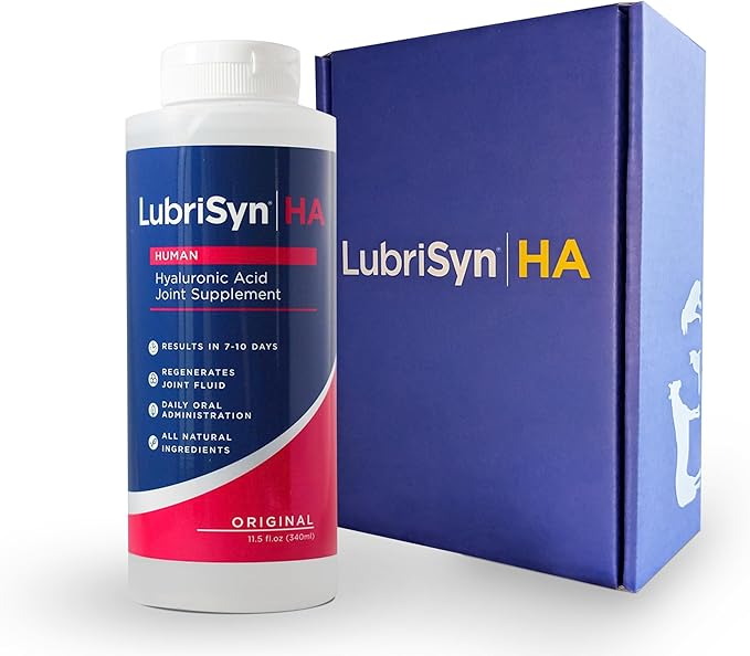 Lubrisyn Hyaluronic Acid Oral Joint Supplement – Liquid HA Formula for Humans – Promotes Joint Support, Mobility, Flexibility, Hydration & Healthy Function for Men & Women – Original 11.5oz
