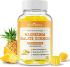 Magnesium Malate Gummies 1000mg, High Absorption Magnesium Supplements for Adults & Kids, with L-Theanine, CoQ10 & Vitamin B6, Support Energy Production, Muscle Function, Non-GMO, Vegan, 60 Ct