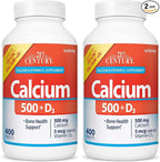 21st Century Calcium 500 mg Plus D3 Tablets, 400 Count (Pack of 2)