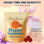 Gummies – Calm & Focus Support Gummies, Sugar-Free Saffron Chews with Passion Flower & Chamomile, Daily Mood Balance Supplement, 60 Count(30-Day Supply).(1)