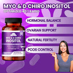 Myo-Inositol & D-Chiro Inositol 40:1 Supplement for Women – Hormone Balance, PCOS Support, Fertility & Ovary Health – with Folic Acid, Vitamin D3 & Ashwagandha – Non-GMO, Vegan, 120 Capsules