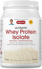 ANDREW LESSMAN Ultimate Whey Protein Isolate 60 Servings - Supports Workout Recovery and Lean Muscle Non-GMO, No Added Flavors, Fat-Free, Sugar and Sweetener-Free, Certified Kosher. No Additives