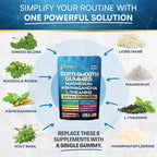Corti-Smooth Cortisol Support Gummies with Magnesium, L-Theanine, Ashwagandha, Phosphatidylserine, Bacopa Monnieri, Lions Mane, Ginkgo Biloba, Valerian Root (60 Gummies - Mixed Berry Flavor)