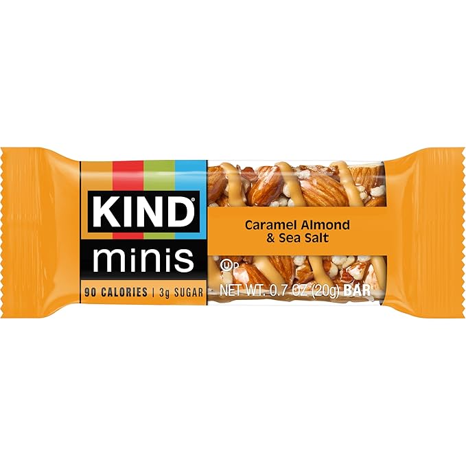 KIND Mini Snack Bars Variety Pack, Gluten Free, Low Sugar, Low Calorie Snacks, Dark Chocolate Nuts & Sea Salt, Peanut Butter Dark Chocolate, Caramel Almond & Sea Salt, 30 Count