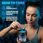 EAA Gummies - 2:1:1 BCAA Formula (8300mg) - Essential Amino Acids for Muscle Recovery & Endurance - Non-GMO, Gluten Free, Sugar Free, Vegetarian, Blue Raspberry Flavor - 90 Count