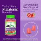 21st Century Healthcare VitaJoy Extra Strength Melatonin 10 mg Gummies, Strawberry, 60 Count, Red, 0.43 pounds, (Pack of 1)