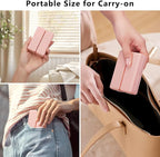 FYY Daily Pill Organizer,2 Pcs 7 Compartments Portable Pill Case Travel Pill Organizer,[Folding Design] Pill Box for Purse Pocket to Hold Vitamins,Cod Liver Oil,Supplements and Medication-Pink+Navy