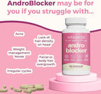 VITA-PCOS AndroBlocker Balance Supplement for Women - Stinging Nettle Capsules with Zinc & Inositol for Unwanted Facial Hair & Healthy Period - Saw Palmetto for Women Energy & Vitality - 60 Capsules