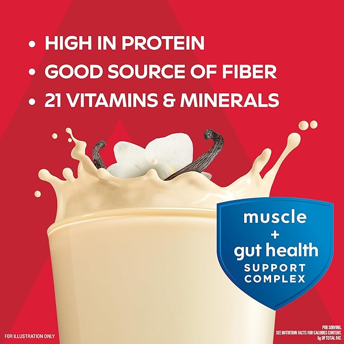 Atkins Strong High Protein Shake,Vanilla Flavored,30g Protein,Low Carb and Low Sugar Shake,Keto Friendly,Gluten Free,Muscle and Gut Health Support Complex,(Pack of 24)