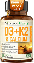 Vitamin D3 K2 Supplement – All-in-1 Support for Immune, Bone & Heart Health with Vitamin D + Vitamin K (as MK7) – K2 D3 (5000 IU) Vitamin Supplement with Black Pepper for Max Absorption, 60 Capsules