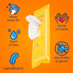 Wet Ones for Pets Multipurpose Dog Wipes with Aloe Vera, Tropical Splash Scent - Extra Large Pet Bathing Wipes with Wet Lock Seal for Dog Paws & All Over Use, 10 Count