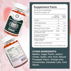 Feminine Balance Gummies - 1 Billion CFU Probiotics & Vitamin C - Supports Vaginal pH & Flora Balance - Sugar Free, Vegan, Pineapple Flavor - 60 Gummies