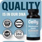 Celly Mitochondrial Health | Longevity Supplement for Cellular Nutrition and Healthy Aging | Promotes Mitochondria ATP Energy with CoQ10, Resveratrol & Green Coffee | Made in USA & 3rd Party Tested
