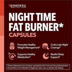 Night Time Fat Burner Capsules for Men and Women - Appetite Suppressant for Weight Loss with White Kidney Bean - 60 Count - Metabolism Booster with Melatonin for Sleep Support - 2-Month Supply