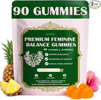 Premium Feminine Balance Gummies for Women - pH Balance Support & Vaginal Probiotic with Hawaiian Pineapple Flavor, Vegan, Gluten-Free – 90 Gummies (45 Servings)