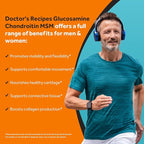Doctor's Recipes Glucosamine Chondroitin MSM Turmeric Quercetin, with Black Pepper for High Absorption, No Shellfish, 90 Tablets