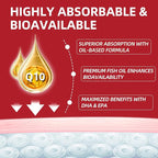 CoQ10-400mg-Softgels with PQQ & Omega 3, Maximum Absorption Coenzyme Q10, Powerful Antioxidant for Heart Health & Energy Production, 120 Count, Non-GMO