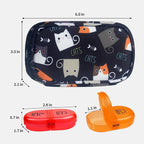 Serfeymi Weekly Travel Pill Organizer 2 Times A Day AM PM Upgraded Rainbow Pill Box 7 Day with Portable Zipper Canvas Pill Case, Medicine Organizer for Pills, Vitamins, Fish Oils - Black 02