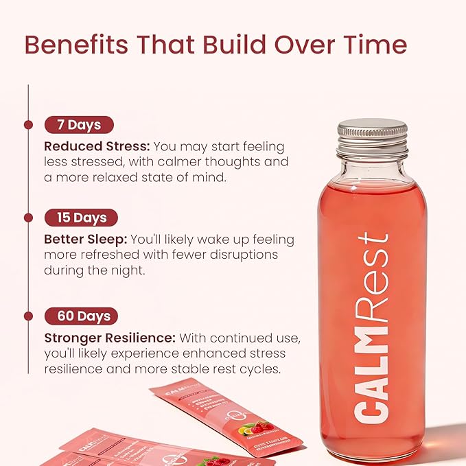 Calm Magnesium Powder Cortisol Supplement for Women, Supports Sleep, Stress Relief & Relax with Ashwagandha, Saffron, L Theanine, Vitamin D3, No Sugar, 15Ct, Raspberry Lemonade