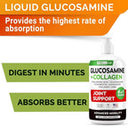 STRELLALAB Liquid Glucosamine for Dogs w/Collagen (16 OZ) - All-Natural Hip & Joint Supplement, Glucosamine Chondroitin for Dogs, MSM & Collagen Mobility, Joint Pain Relief for Small & Large
