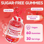 2 Pack Magnesium Citrate Gummies, High Absorption Magnesium Gummies for Adults, Magnesium Supplement to Support Natural Relaxation, Vegan, Sugar-Free, Strawberry Flavor, 120 Count
