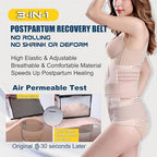 ChongErfei Postpartum Support Recovery Belly Wrap Waist/Pelvis Belt Body Shaper Postnatal Shapewear (Beige, XXL)