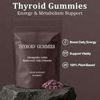 Thyroid Gummies for Women, Selenium Zinc Iodine L-Tyrosine Ashwagandha Gummies, Thyroid Bloom, Body Balance & Support - 60 Count